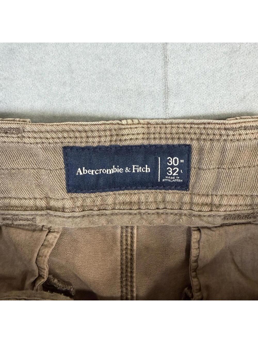 Abercrombie & Fitch Paratrooper Cargo Pants Mens 30x32 Brown Military Drawstring - Picture 5 of 8